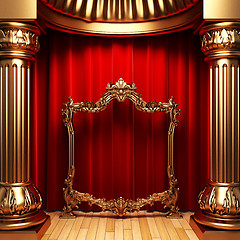 Image showing red curtains, gold columns and frames