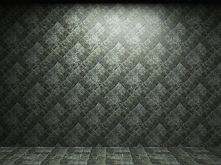 Image showing illuminated tile wall