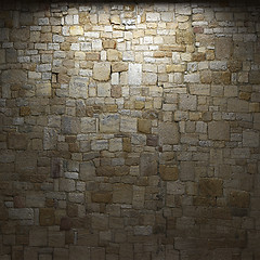 Image showing illuminated stone wall