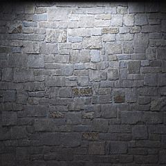 Image showing illuminated stone wall