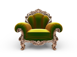 Image showing isolated classic golden chair