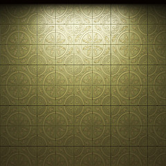 Image showing illuminated tile wall