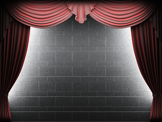 Image showing velvet curtain opening scene