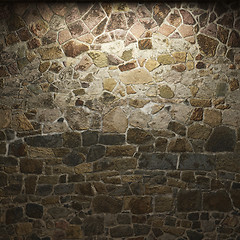 Image showing illuminated stone wall