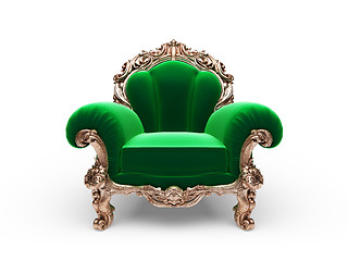 Image showing isolated classic golden chair