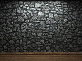 Image showing illuminated stone wall