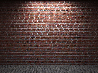 Image showing illuminated brick wall