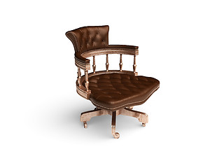 Image showing isolated classic leather chair
