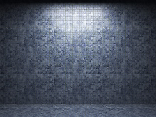 Image showing illuminated tile wall