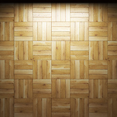 Image showing illuminated wooden wall