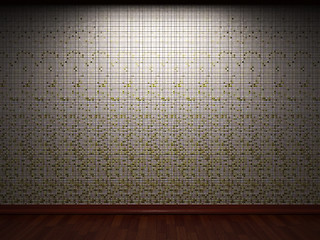 Image showing illuminated tile wall