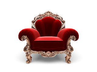 Image showing isolated classic golden chair