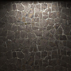 Image showing illuminated stone wall