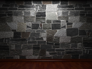 Image showing illuminated stone wall