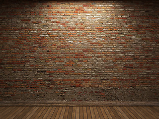 Image showing illuminated brick wall