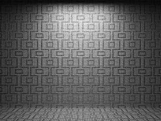 Image showing illuminated tile wall