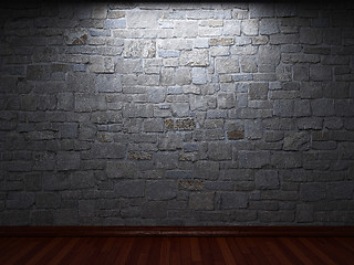 Image showing illuminated stone wall