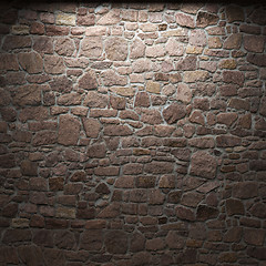 Image showing illuminated stone wall