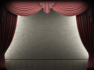 Image showing velvet curtain opening scene