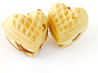 Image showing two heart-like biscuits 