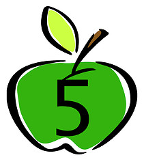 Image showing five apples a day