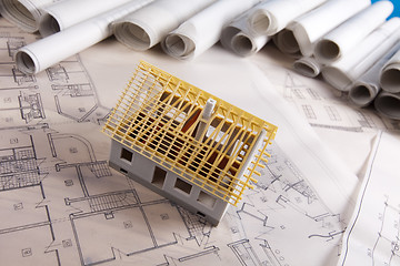 Image showing House plan blueprints