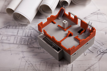 Image showing House on achitecture plans