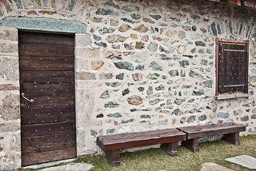 Image showing Mountain refuge - Italy - Dolomiti mountains