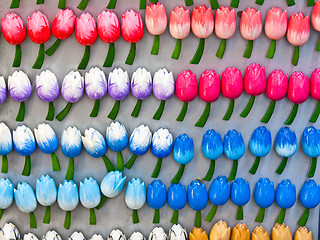 Image showing Tulips made of wood