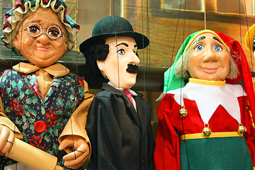 Image showing Traditional puppets - three figures