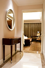 Image showing Luxury hotel bedroom
