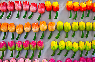 Image showing Tulips made of wood