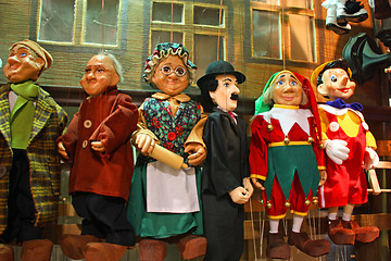 Image showing Traditional puppets - six figures