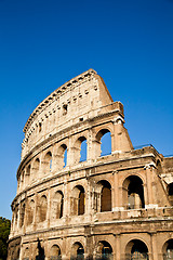 Image showing Colosseum with blue sky