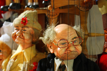 Image showing Traditional puppets - the old couple