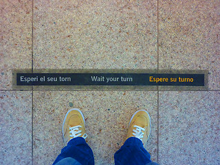 Image showing Wait your turn