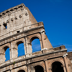 Image showing Colosseum with blue sky