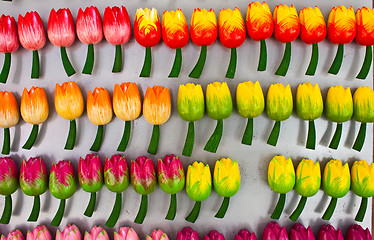 Image showing Tulips made of wood