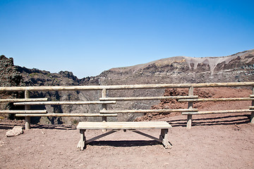 Image showing Bench in front Vesuvius crater