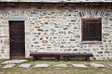 Image showing Mountain refuge - Italy - Dolomiti mountains