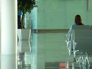 Image showing Airport waiting