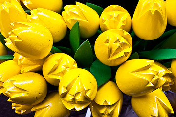 Image showing Tulips made of wood