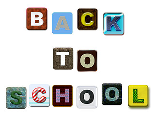 Image showing Back to School colorful text, isolated