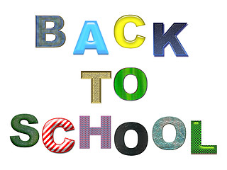 Image showing Back to School colorful text, isolated