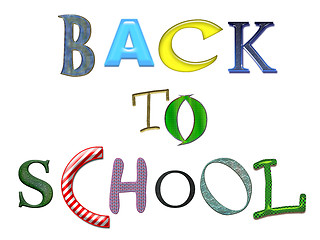 Image showing Back to School colorful text, isolated