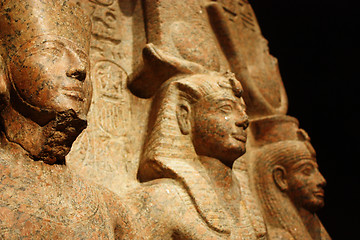 Image showing Statue of Ramesses II with Amun and Hathor - Amun close