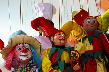 Image showing Traditional puppets - clowns