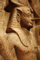 Image showing Statue of Ramesses II with Amun and Hathor - Ramesesses close