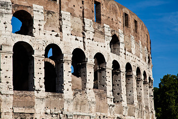 Image showing Colosseum with blue sky