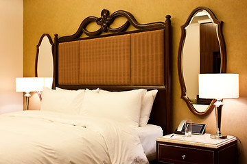 Image showing Luxury hotel bedroom